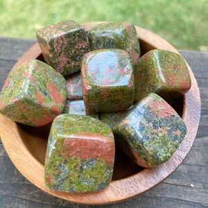 Unakite Crystal Cube.Heart Chakra Emotional Healing & Balance Stone